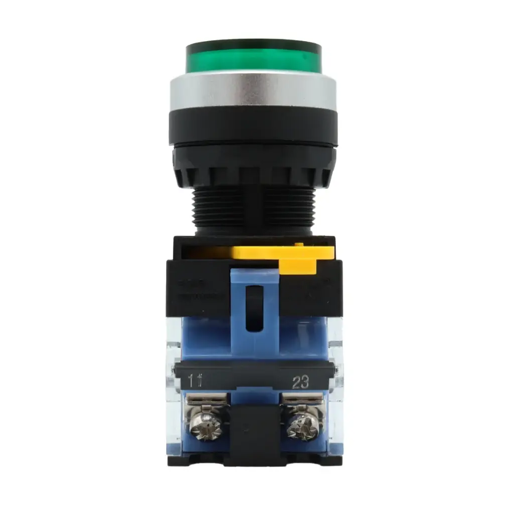Interruptor Botón Pulsador Push Button Arranque Industrial YJ139-LA38 1NO+1NC Verde