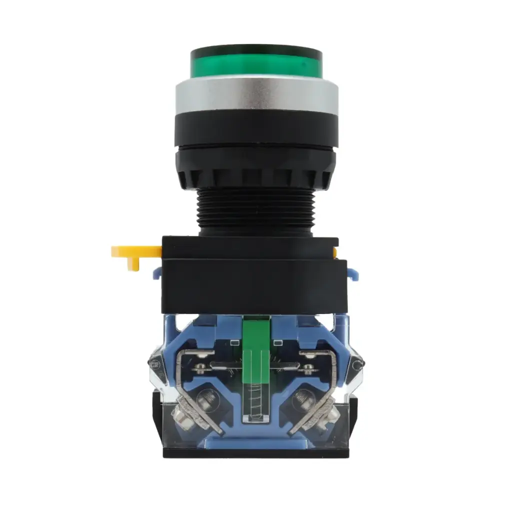 Interruptor Botón Pulsador Push Button Arranque Industrial YJ139-LA38 1NO+1NC Verde
