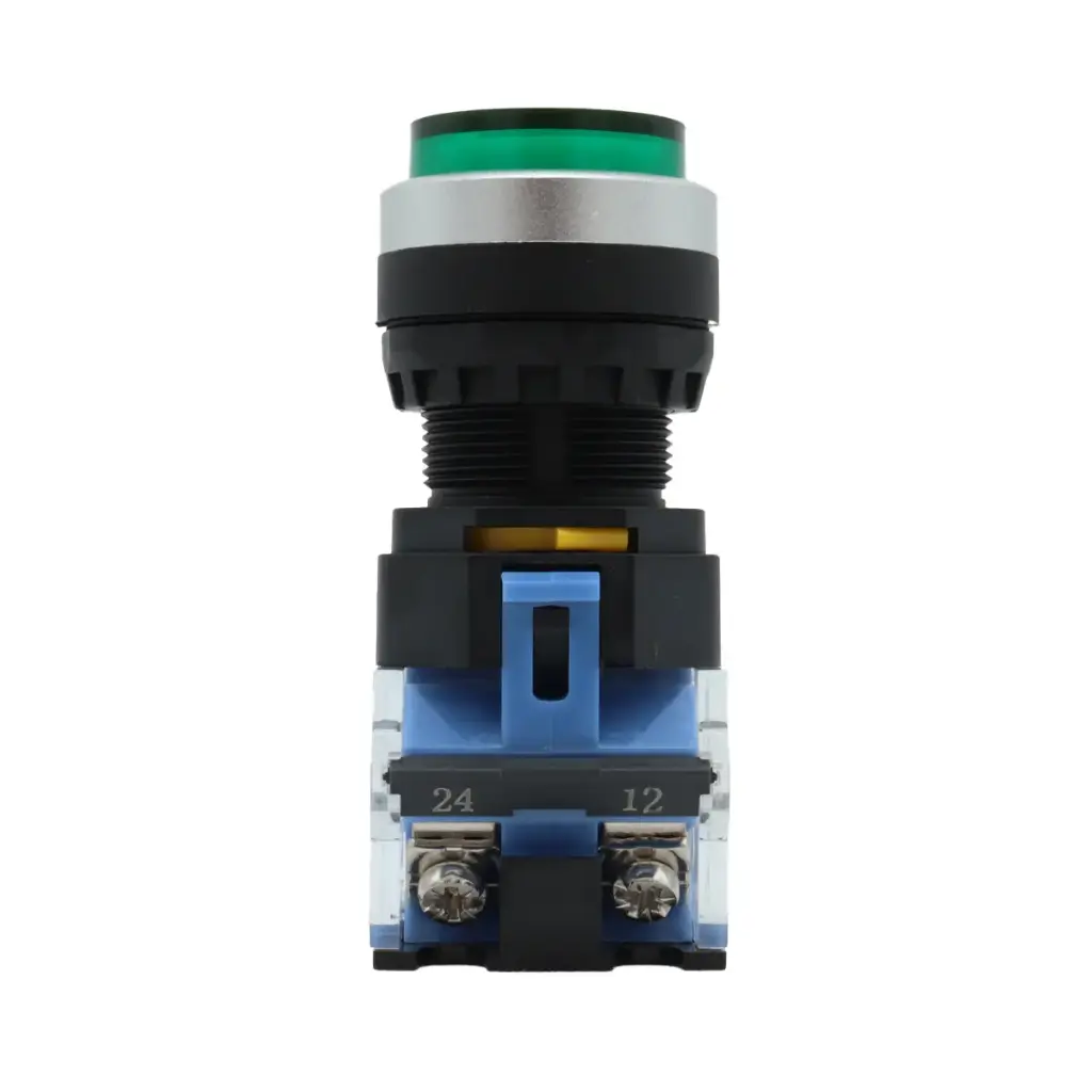 Interruptor Botón Pulsador Push Button Arranque Industrial YJ139-LA38 1NO+1NC Verde