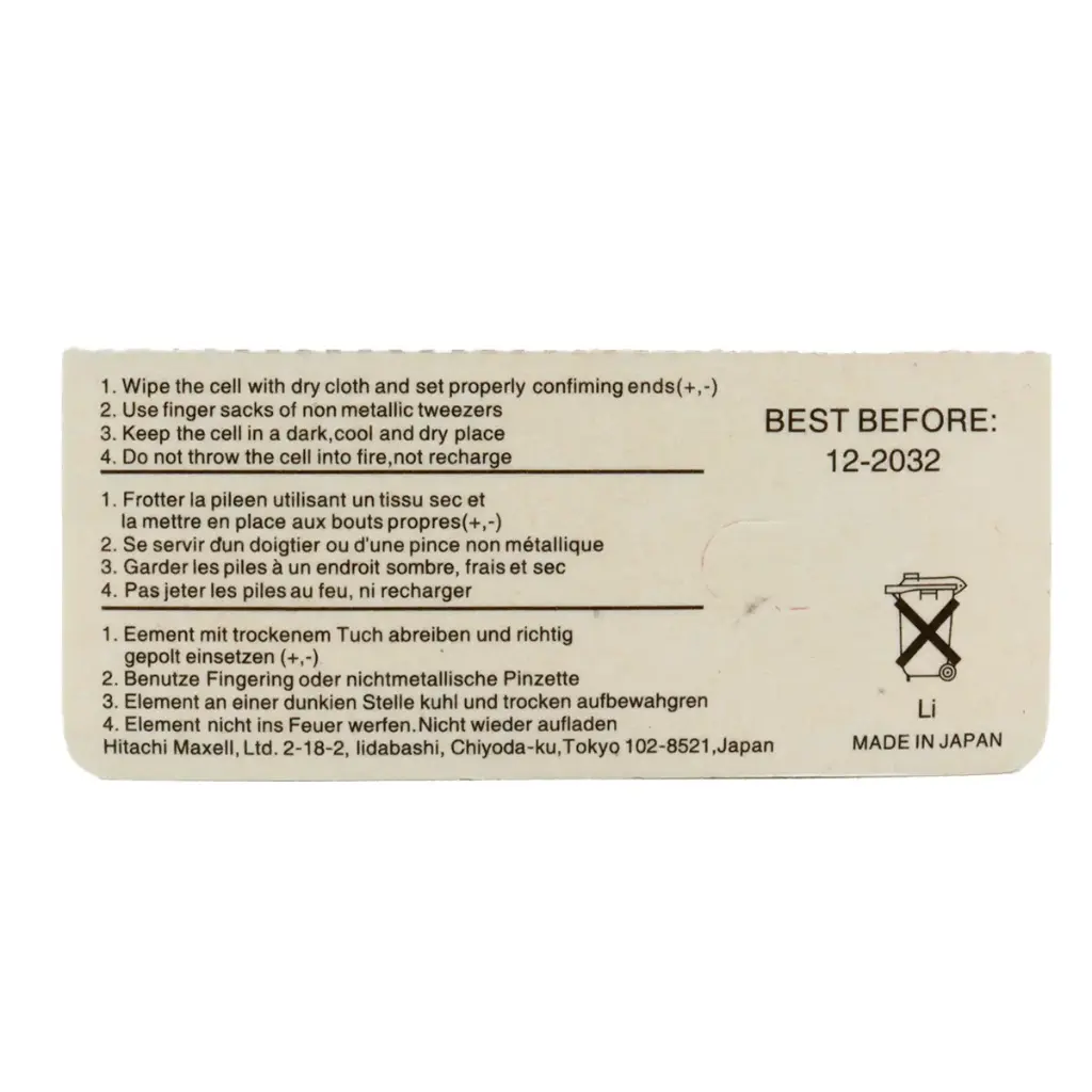 5x Blister Pila Batería Maxell 2032 Mod CR2032 3V 225mAh Tipo Botón