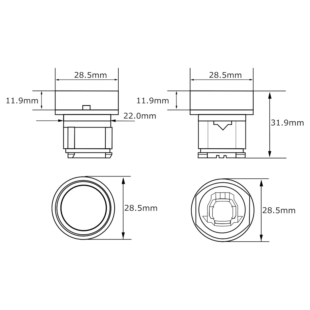 Cabeza de Pulsador Iluminado Schneider Electric ZB4BW33 Ø22 Verde