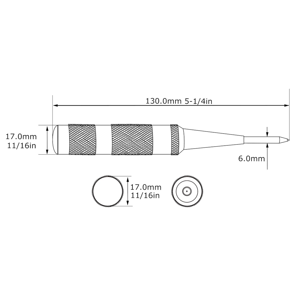 Punzón Centrador Automático Starrett 18C 5-1/4" x 11/16" Ajustable
