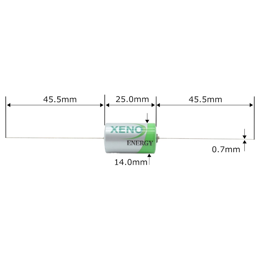 Pila Batería Xeno Energy XL-050F-AX 3.6V 1200mAh 1/2 AA Litio Conector Axial Alambre