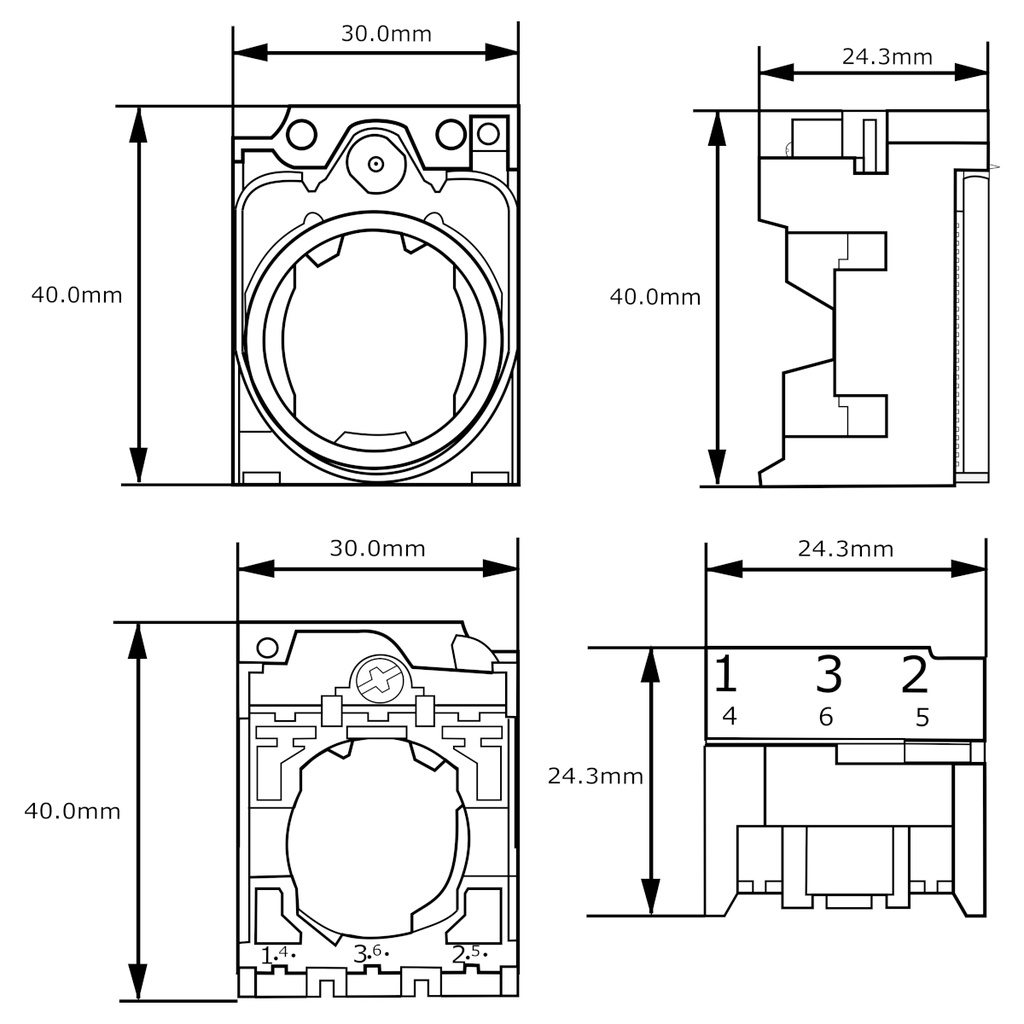 Bloque Cuerpo Collar SIEMENS SIRIUS ACT 3SU1550-0AA10-0AA0 Sin Módulo