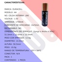 Pila Batería Duracell 1.5V AA LR6 Alcalina
