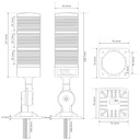 Torre Indicadora Industrial HY-3W-J-Z Semáforo 3 Colores 110-220V AC Maquinaria Con Buzzer