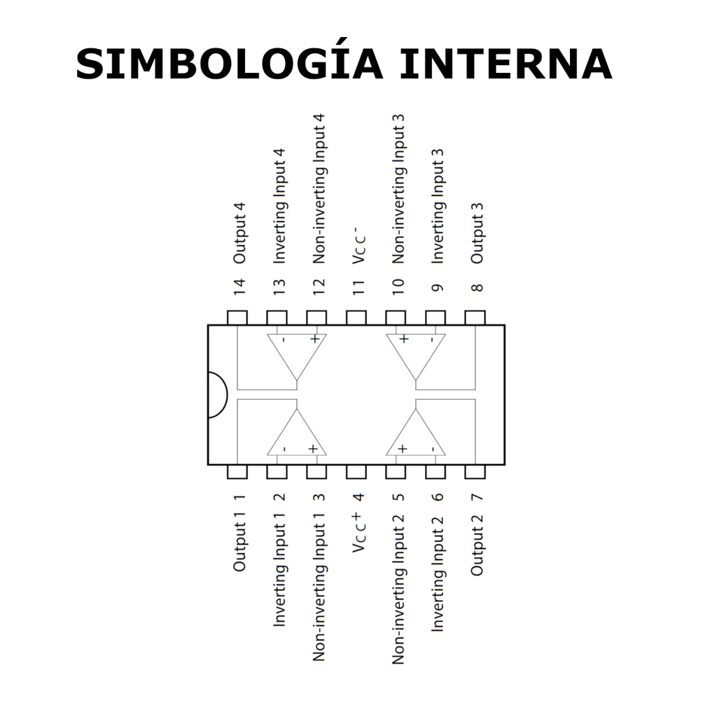 Circuitos Integrados Amplificador Operacional Cuádruple TL084CN TL084 084