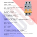 Interruptor Termomagnético TOB1Z-63(C40) 600V DC 40A Solar Fotovoltaico