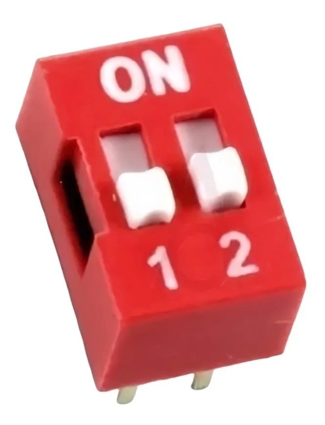 Dip Switch 2 Posiciones Bits Vías Canal Deslizable