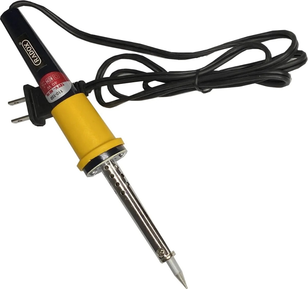 Cautín Tipo Lápiz Para Soldar 40W Económico Mango Amarillo Radox