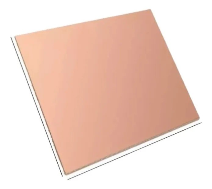 Placa Fenólica Una Cara 30x30 Cm De Cobre Y Baquelita