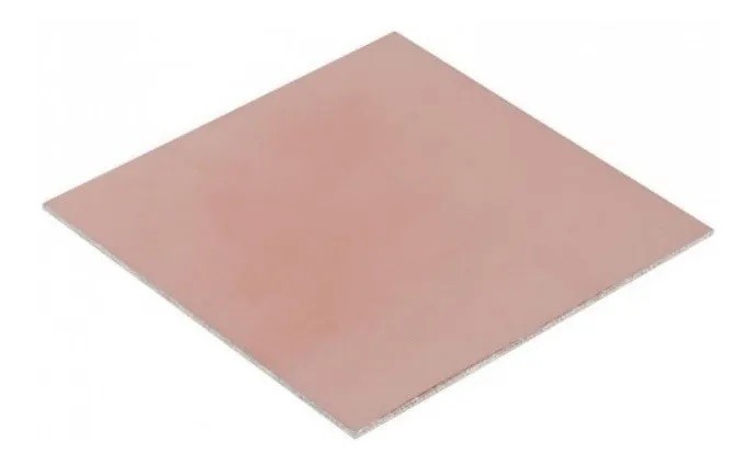 Placa Fenólica Doble Cara 10x10 Cm De Cobre Y Baquelita