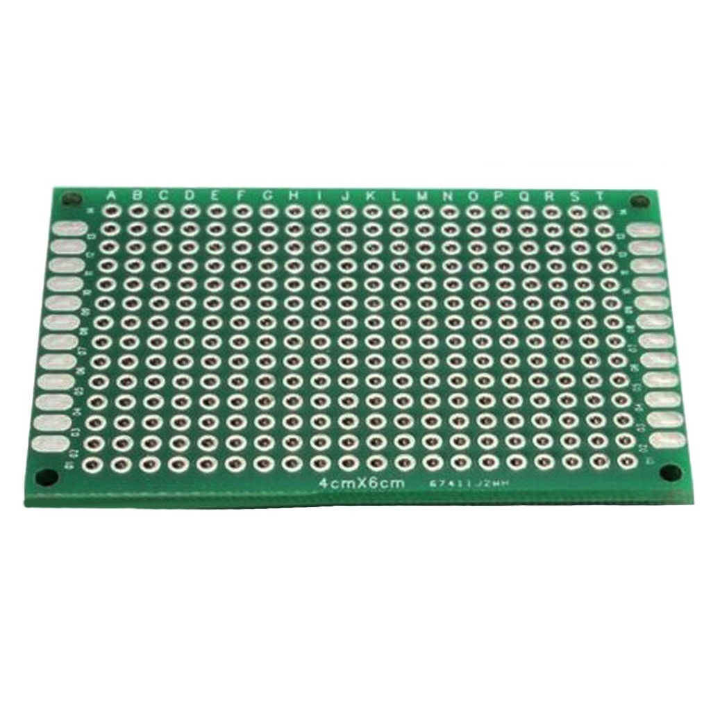 Placa Fenólica Perforada 4x6 Cm Con Recubrimiento Verde De Cobre Y Baquelita