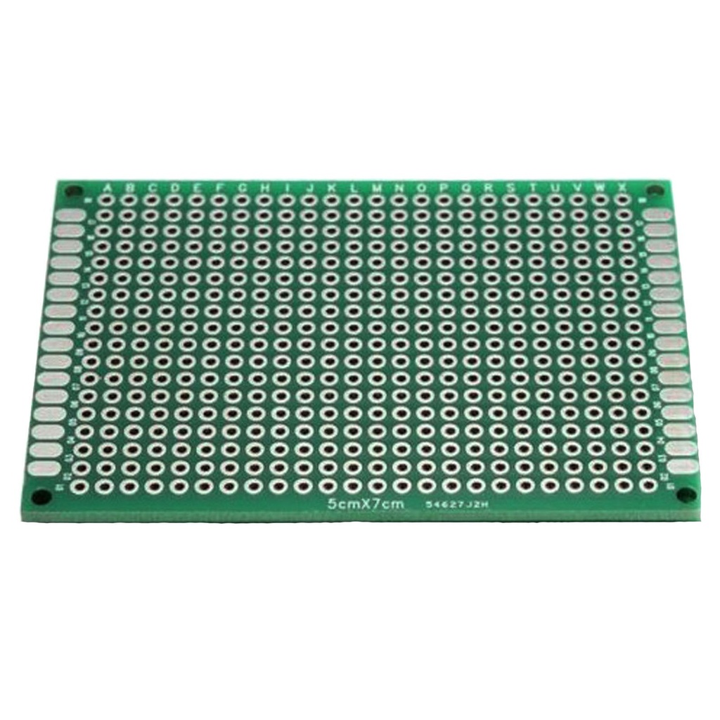 Placa Fenólica Perforada 5x7 Cm Con Recubrimiento Verde De Cobre Y Baquelita