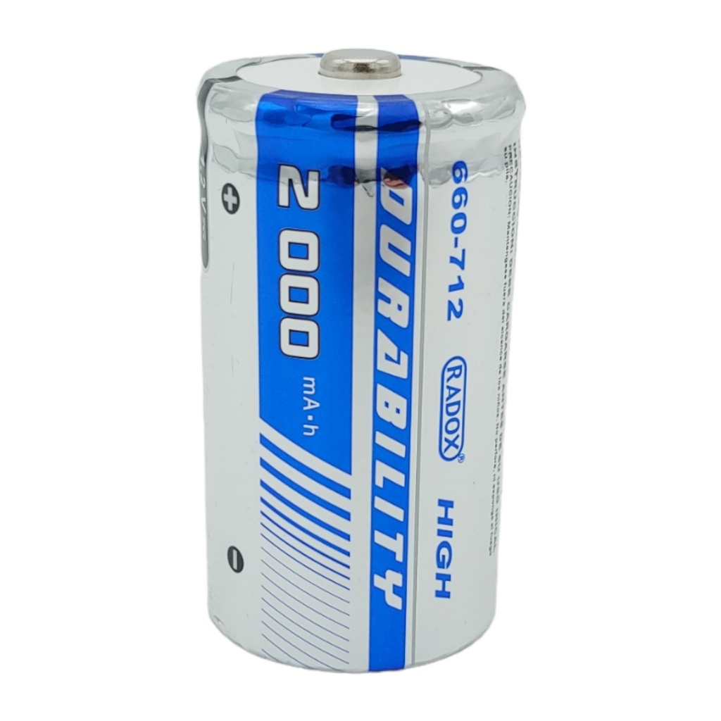 Pila Batería Radox 1.2V 2000mAh Tipo D Recargable