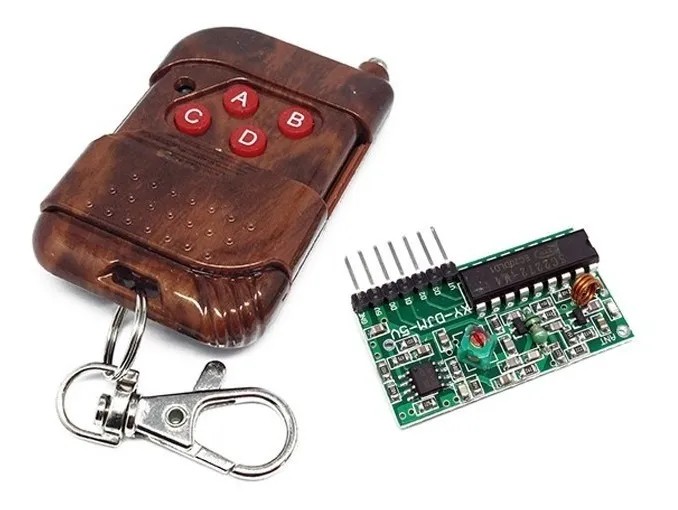 Control Remoto RF 4Ch + Módulo Receptor Radio Frecuencia 315MHz