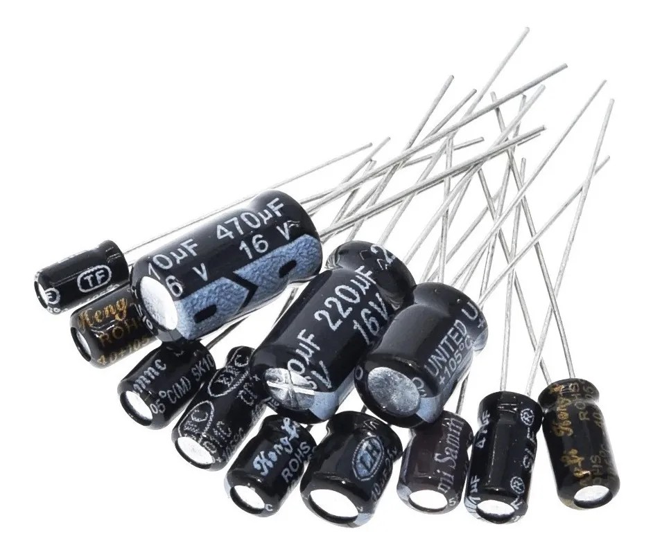 120x Capacitores Electrolíticos 12 Valores 1uF - 470uF