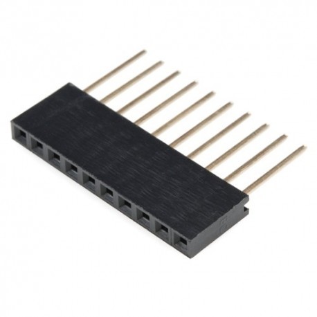 Tira Header Conector De 10 Pines Hembra Apilable Para Arduino