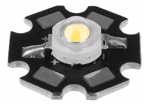 LED SMD 3W Blanco Frío 6500K Con Disipador Para Acuario Pecera Lámpara