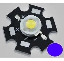 LED SMD 3W Royal Blue Azul Real Con Disipador Para Acuario Pecera Lámpara