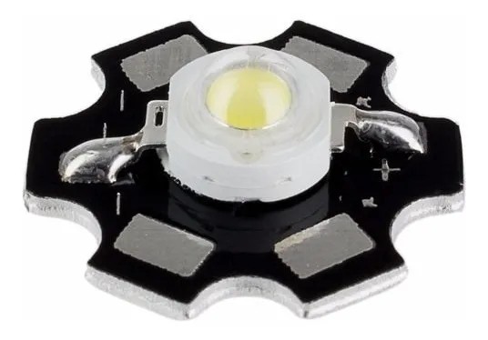 LED SMD 3W Blanco Frío 30000K Con Disipador Para Acuario Pecera Lámpara