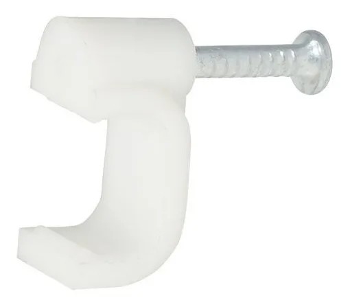 Grapa Para Cable Telefónico Rg6 Coaxial Blanco