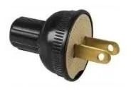 Clavija Redonda Contacto Plástico Negro