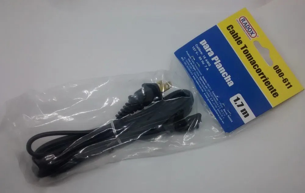 Interlock Cable Clavija Conector Para Laptop 16AWG 1.8m