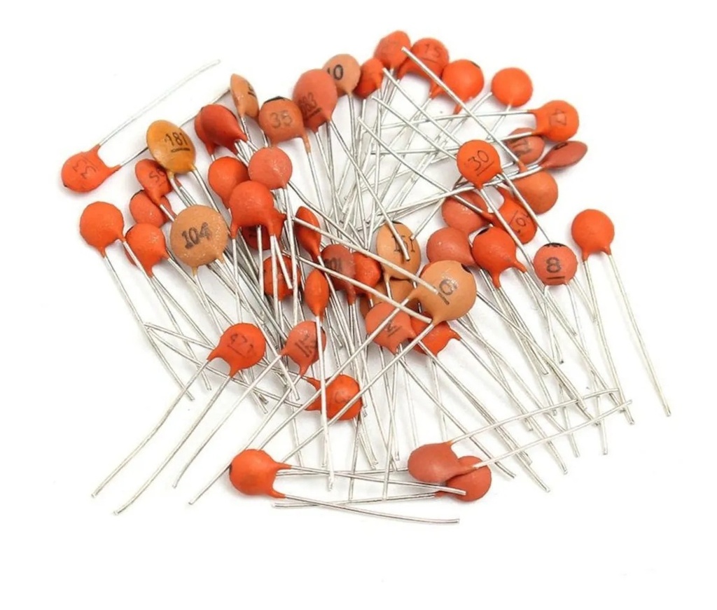 Kit Juego Capacitores Cerámicos 25 Valores 10 Piezas Por Valor 0.01uF-680pF