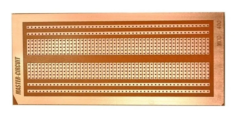 Placa Fenólica Perforada Una Cara 7x15 Cm Tipo Protoboard De Cobre Y Fibra De Vidrio