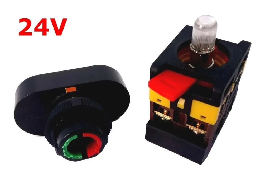 Botón Pulsador Arranque Y Paro Con Luz 24V