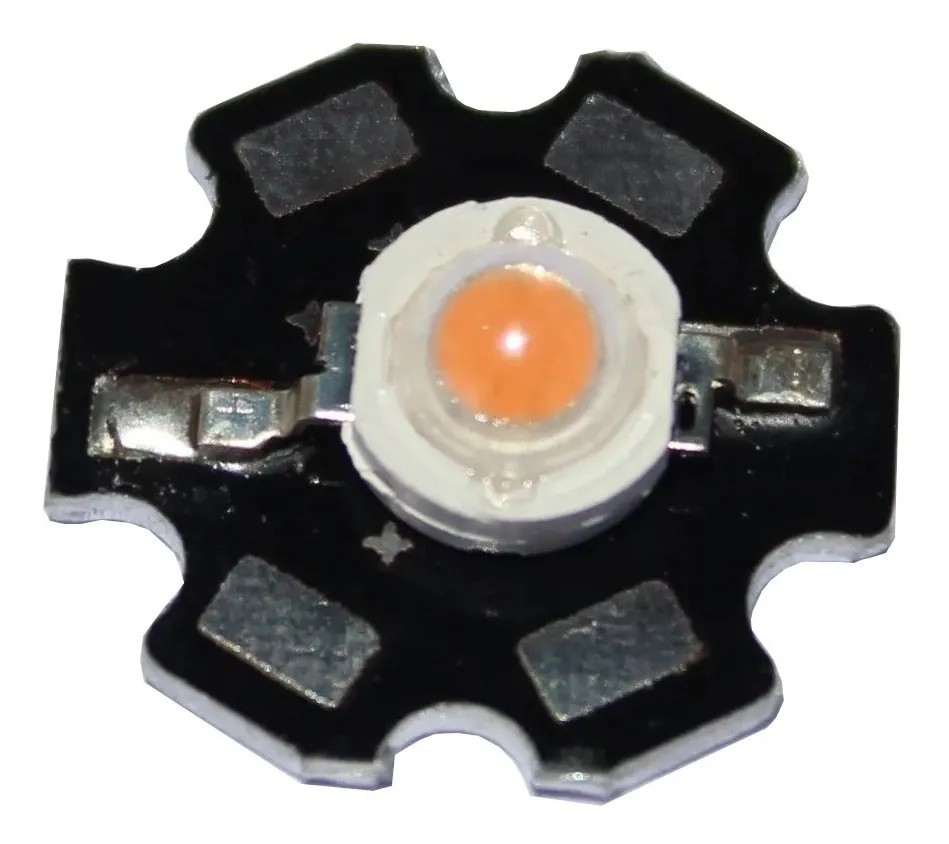 LED SMD 3W Espectro Completo Full Spectrum Grow Con Disipador Para Acuario Plantado Hidroponia Pecera