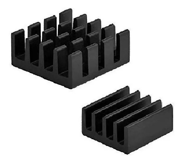 Kit 2 Disipadores Térmicos De Calor Cooler Aluminio Color Negro Raspberry PI Arduino