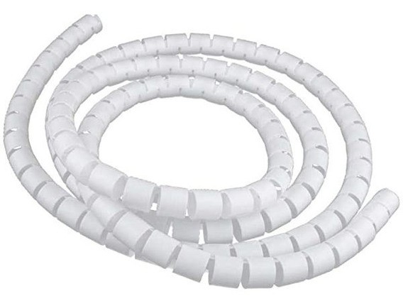 Sujetador Organizador Cables Espiral 8mm x 10m Blanco
