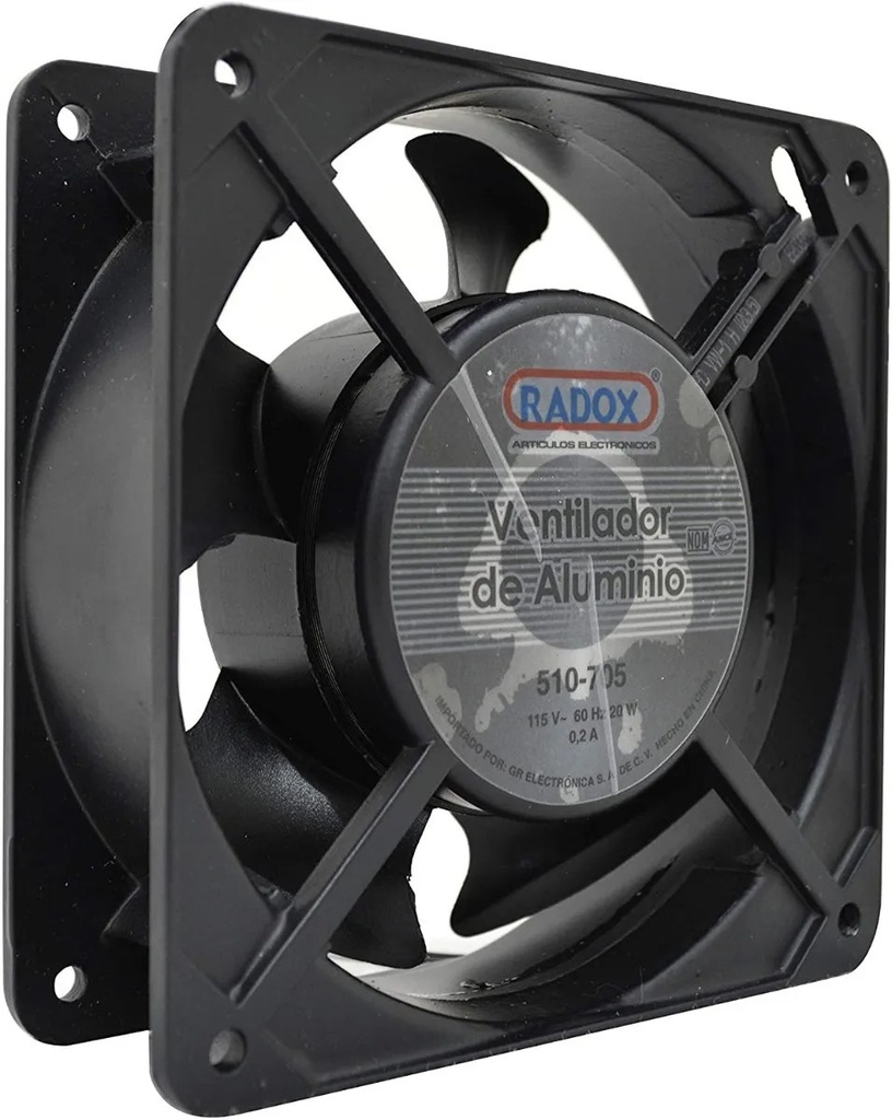 Ventilador Aluminio 6 115V AC 0.2A 120mm x 120mm x 38mm