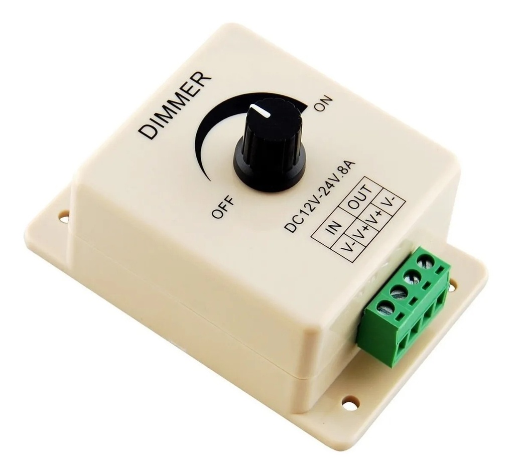 Dimmer Manual DC12V-24V 8A Control Tiras de Led Foco Perilla