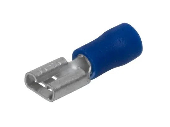 Terminal De Latón Tipo Faston, Hembra, Con Forro Azul