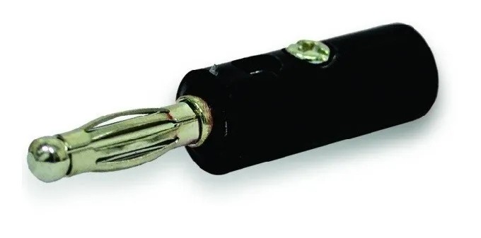Conector Plug Tipo Banana Macho Negro