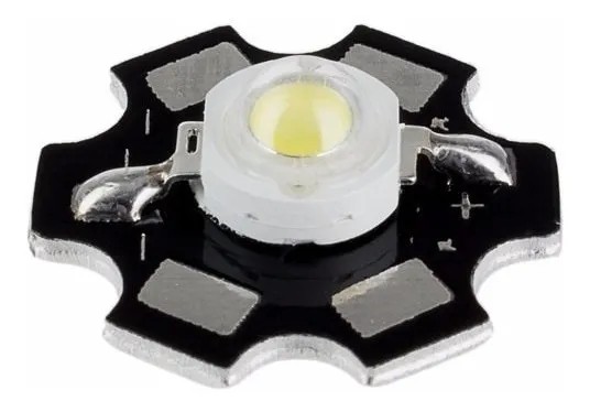 Led SMD 3W 10000k Blanco Frío con Disipador Para Acuario Pecera Lámpara