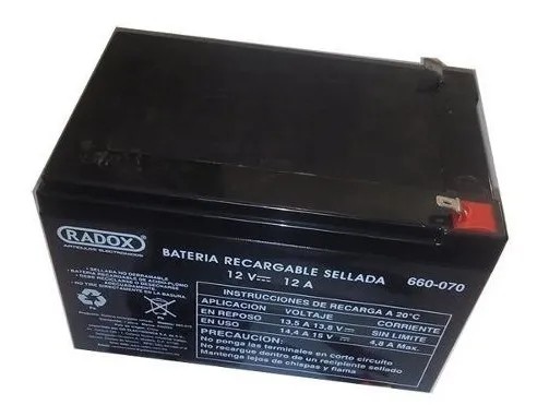 Pila Batería Radox 12V 12A Recargable Sellada De Ácido - Plomo