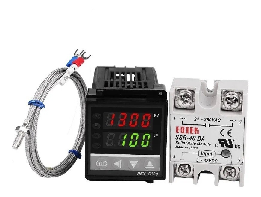 Kit Pirómetro Digital Rex-c100 Control De Temperatura SSR40A