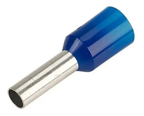 Terminales Ferrules Cal 10 AWG Cilindricas Eléctricas Aisladas Cable E6010 AZUL