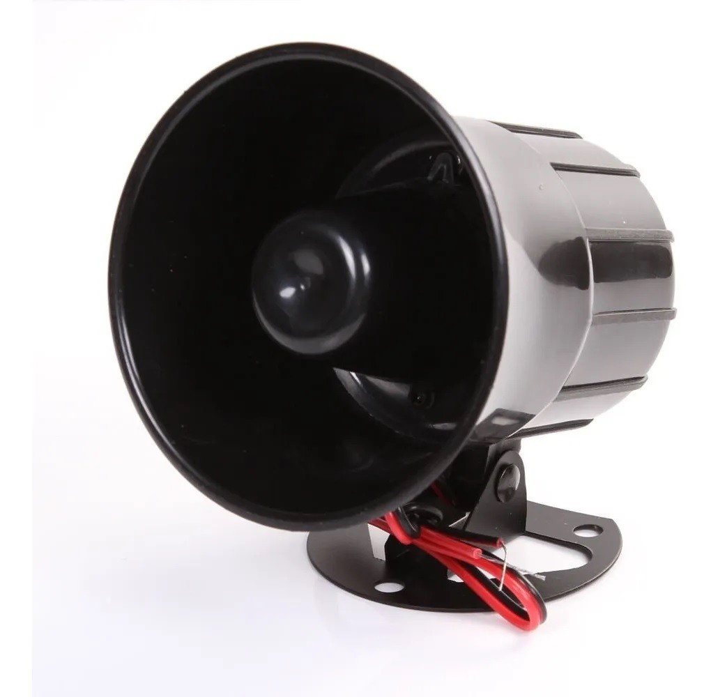 Sirena Bocina Alambrica Alarma Color Negro Horn 1 Tono 12v