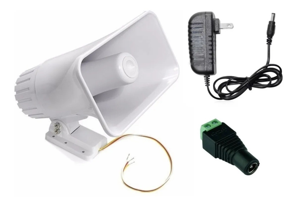 Kit Sirena 2 Tonos Alarma Bocina 30 Watts Eliminador 12v
