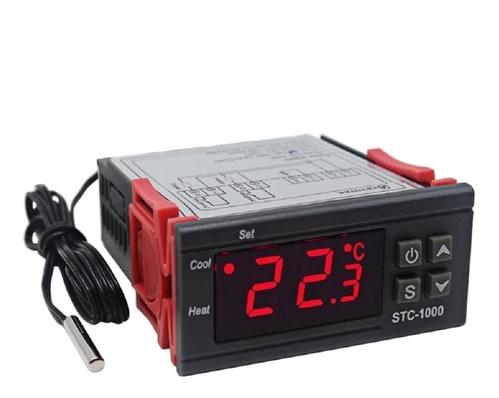 Controlador De Temperatura Termostato Digital 12v Sct-1000 Calefacción / Refrigeración Incubadora Terrario Invernadero
