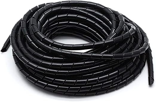 Sujetador Organizador Cables Espiral 8mm x 10m Negro