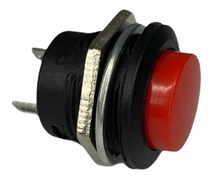 100 Botones Pulsadores Push Button On 2 Pines Na Mediano ROJO Plastico