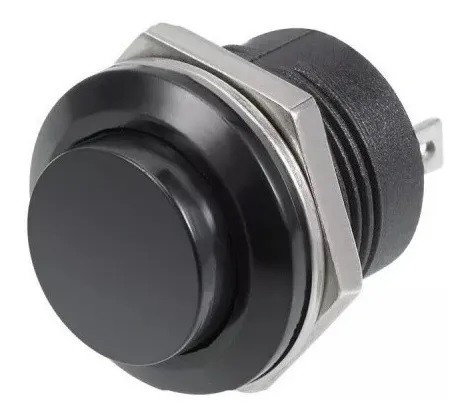 100 Botones Pulsadores Push Button On 2 Pines Na Mediano NEGRO Plastico
