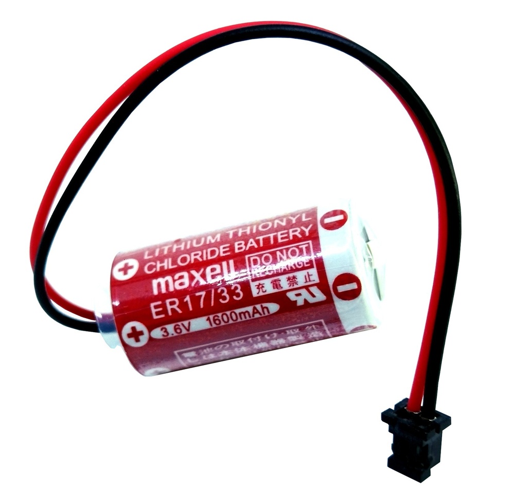 Pila Batería Maxell Er17/33 3.6V 1600mAh Conector Negro Pequeño Lithium Thionyl Para PLC