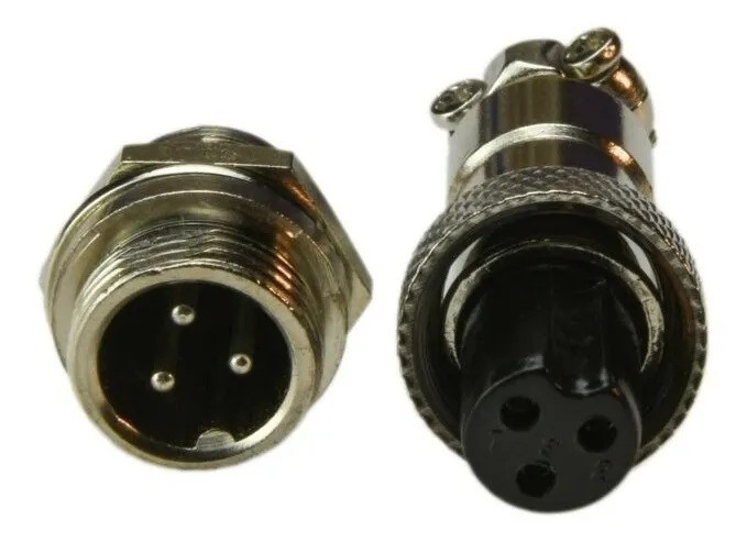 Conector Terminal De Aviación GX16 3 Pines Metal Circular Cnc (Cable-Pared)